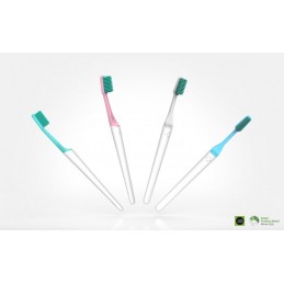 Zubní kartáček tvrdosti ultra soft v růžové barvě vyrobený z rostlin TIO