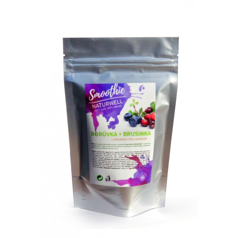 Smoothie Naturwell Borůvka a Brusinka - 100g Smoothie Naturwell Borůvka a Brusinka - 100g