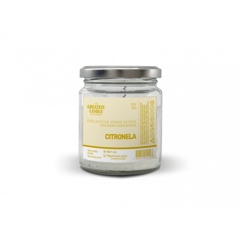 Zero-waste svíčka ve skle citronela The Greatest Candle - 120 g Zero-waste svíčka ve skle citronela The Greatest Candle - 120 g