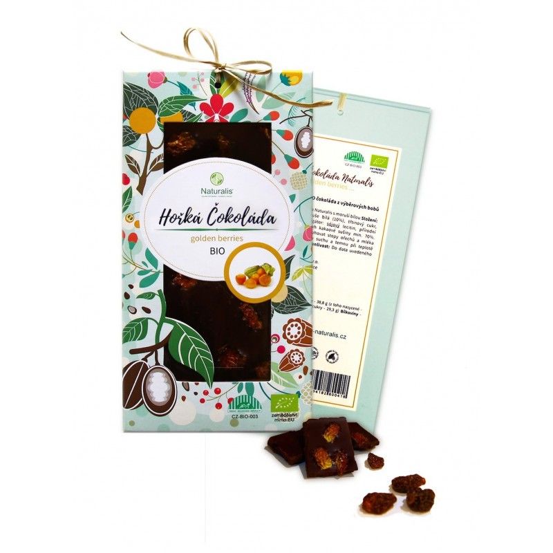 BIO Hořká Čokoláda Naturalis s golden berries - 80g