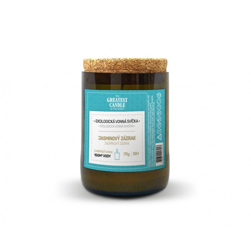 Svíčka v lahvi od vína jasmínový zázrak The Greatest Candle - 170 g Svíčka v lahvi od vína jasmínový zázrak The Greatest Candle - 170 g