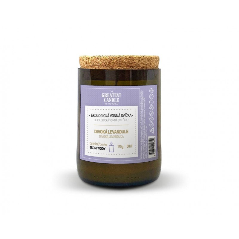 Svíčka v lahvi od vína divoká levandule The Greatest Candle - 170 g Svíčka v lahvi od vína divoká levandule The Greatest Candle - 170 g