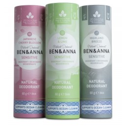 Tuhý deodorant sensitive citrón a limetka Ben & Anna - 60 g