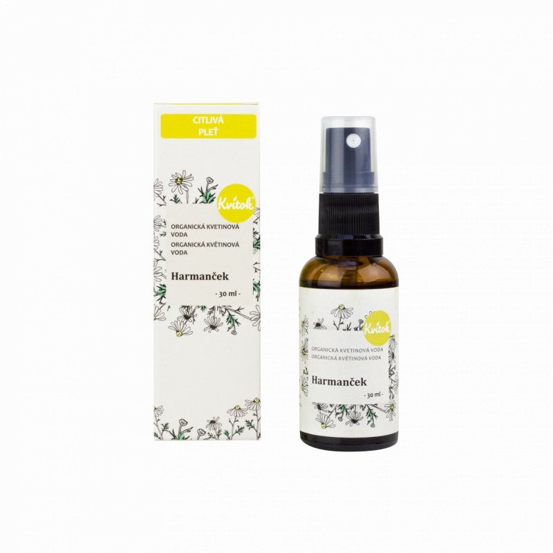 Květová voda heřmánek s rozprašovačem BIO Kvitok - 30 ml Květová voda heřmánek s rozprašovačem BIO Kvitok - 30 ml