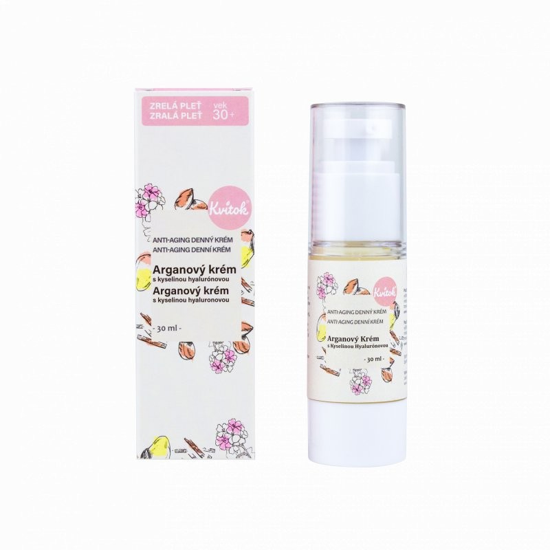 Denní arganový krém s kyselinou hyaluronovou Kvitok - 30 ml Denní arganový krém s kyselinou hyaluronovou Kvitok - 30 ml