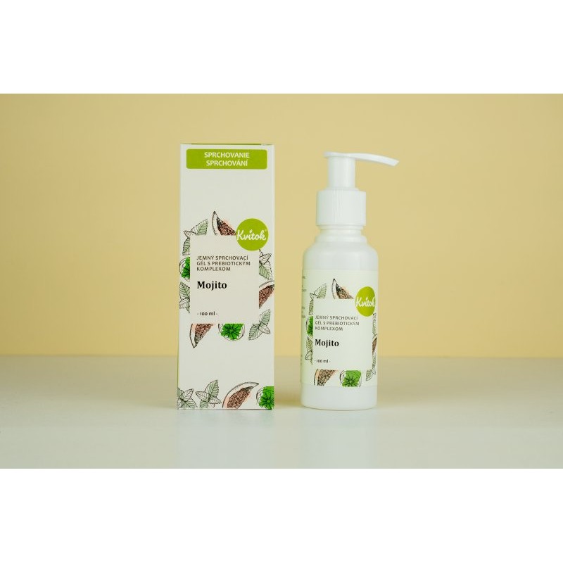 Sprchový gel s prebiotickým komplexem máta a limeta "Mojito" Kvitok - 100 ml Sprchový gel s prebiotickým komplexem máta a limeta "Mojito" Kvitok - 100 ml