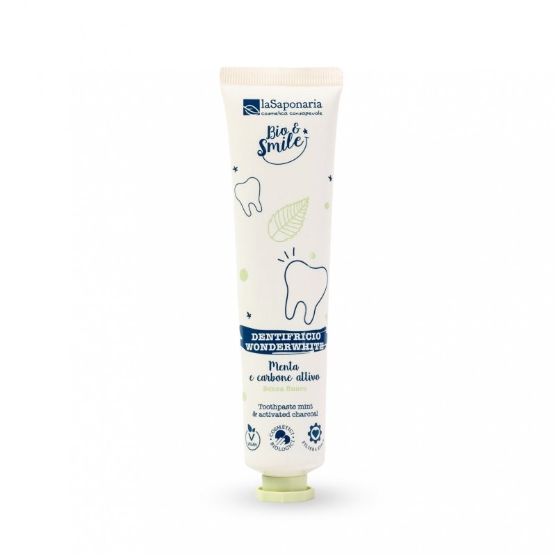 Bělicí zubní pasta WonderWhite s mátou a aktivním uhlím BIO laSaponaria - 75 ml Bělicí zubní pasta WonderWhite s mátou a aktivním uhlím BIO laSaponaria - 75 ml