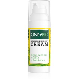 Noční krém pro citlivou pleť s konopím a CBD olejem OnlyBio - 50 ml
