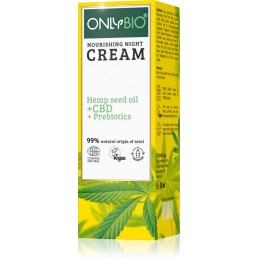 Noční krém pro citlivou pleť s konopím a CBD olejem OnlyBio - 50 ml
