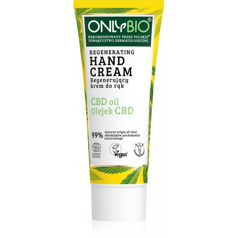 Regenerační krém na ruce s konopím a CBD olejem OnlyBio - 75 ml Regenerační krém na ruce s konopím a CBD olejem OnlyBio - 75 ml