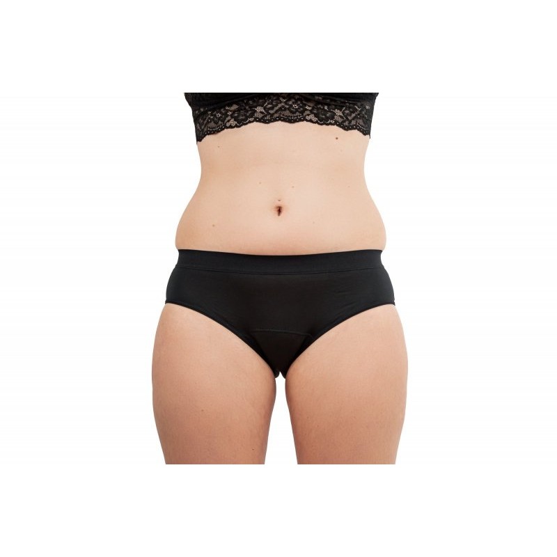 Menstruační kalhotky střední a slabá menstruace (S) černé "Bikiny" Pinke Welle Menstruační kalhotky střední a slabá menstruace (S) černé "Bikiny" Pinke Welle