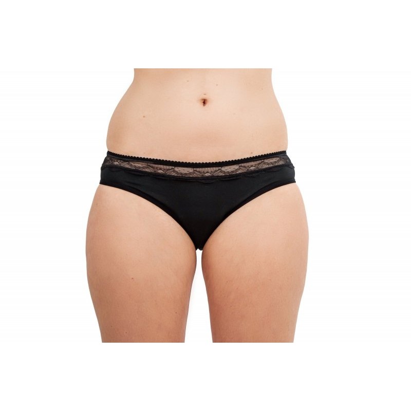 Menstruační kalhotky střední a slabá menstruace (L) černé "Malé" Pinke Welle Menstruační kalhotky střední a slabá menstruace (L) černé "Malé" Pinke Welle