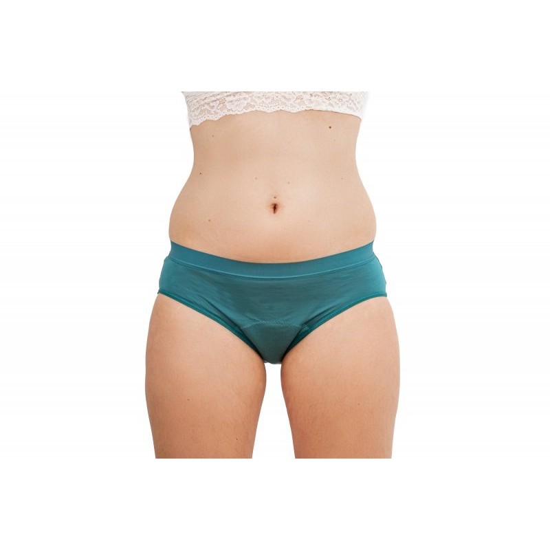 Menstruační kalhotky střední a slabá menstruace (S) azurové "Bikiny" Pinke Welle Menstruační kalhotky střední a slabá menstruace (S) azurové "Bikiny" Pinke Welle