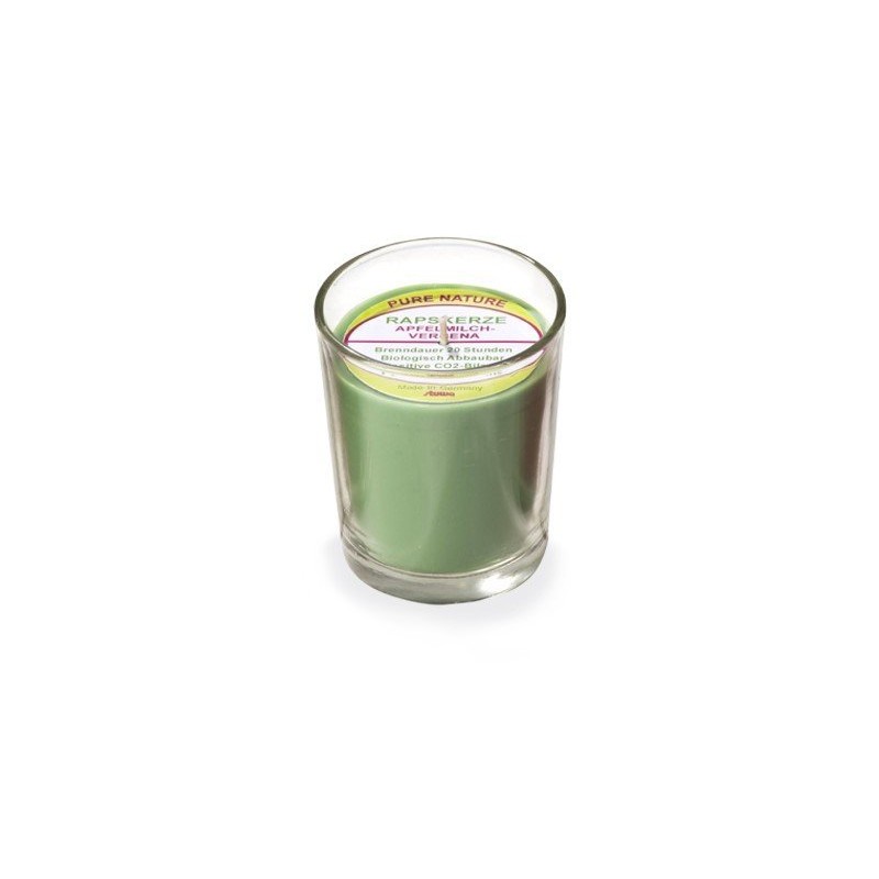 Svíčka zelené barvy ve skle s vůní jablka a verbeny Stuwa - 65 g