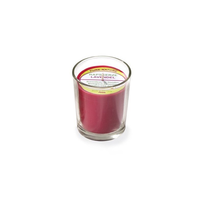 Svíčka červené barvy ve skle s vůní levandule Stuwa - 65 g